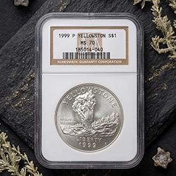 1999-P Yellowstone National Park Silver Dollar NGC MS-70